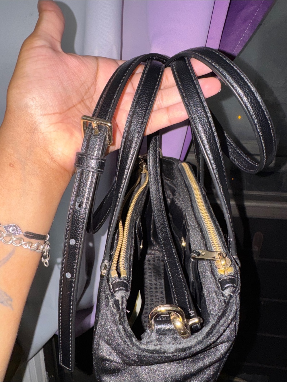 kate spade Black Velvet Satchel - Picture 11 of 11